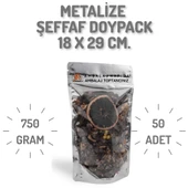 18x29 cm. Metalize Şeffaf Kilitli Doypack - 50 Adet thumbnail 1