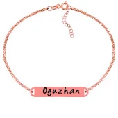 Gümüş Rose Kişiye Özel İsimli Bayan Bileklik thumbnail 3