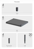 HOMENIVA 6 Katlı Ombeg Düzenleyici Banyo Rafı, Havluluk, Deterjanlık Makyaj Organizer - 8