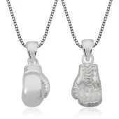 ​Gümüş Boks Eldiveni Erkek Kolye thumbnail 2