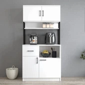 Tanmob MTD0101 İnci 90 cm Kapaklı Çekmeceli Raflı Mutfak Dolabı Beyaz - 1