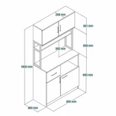 Tanmob MTD0101 İnci 90 cm Kapaklı Çekmeceli Raflı Mutfak Dolabı Beyaz - 4