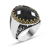 Gümüş Siyah Zirkon Taşlı Erkek Yüzük thumbnail 2