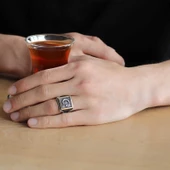 Gümüş Türk Bayrağı Ay Yıldız Erkek Yüzük thumbnail 2