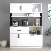 Tanmob MTD0201 İnci 128 cm Kapaklı Çekmeceli Raflı Mutfak Dolabı Beyaz - 2