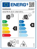 Continental 315/70R22.5 Conti Hybrid HS5 156/150L Ön Lastiği (Üretim Yılı: 2025) thumbnail 2