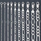 5 mm Gümüş Figaro Zincir - 140 mikron - 2