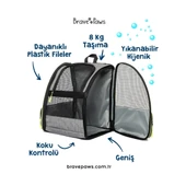 Brave Paws Kedi Köpek Çantası Yıkanabilir ve Hava Alan Piramit Model (Siyah) - 4