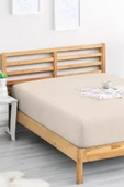 Upstyle Penye Lastikli Çarşaf Pamuklu Jersey Battal Kişilik 180x200cm Krem - 1