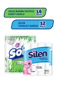 SOLO BAMBU KATKILI KAĞIT HAVLU 16 RULO + SİLEN TUVALET KAĞIDI 32 RULO - 1