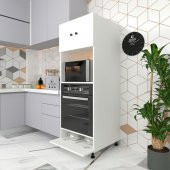 Kenzlife fırın dolabı halide byz 162X60X56 mutfak kapaklı ayaklı banyo kiler ofis - 1