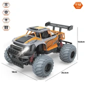 Uzaktan Kumandalı Full Fonksiyon 1:14 Şarjlı 2.4G Off-Road Araba Turuncu - 2