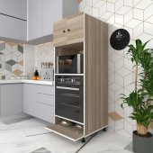 Kenzlife fırın dolabı halide crd 162*60*56 mutfak kapaklı ayaklı banyo kiler ofis thumbnail 1