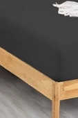 Upstyle Penye Lastikli Çarşaf Pamuklu Jersey Süper Battal Kişilik 200x200cm Antrasit - 2