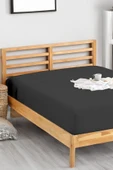 Upstyle Penye Lastikli Çarşaf Pamuklu Jersey Süper Battal Kişilik 200x200cm Antrasit - 1