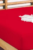 Upstyle Penye Lastikli Çarşaf Pamuklu Jersey Süper Battal Kişilik 200x200cm Bordo - 3