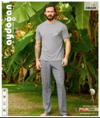 Aydoğan Erkek Gri %100 Pamuklu Penye Kısa Kollu Pijama Takımı 240339 - 2