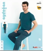 Aydoğan Erkek Petrol Pamuklu Modal Kısa Kollu Pijama Takımı 250161 - 4