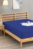 Upstyle Penye Lastikli Çarşaf Pamuklu Jersey Süper Battal Kişilik 200x200cm Lacivert - 1