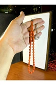 TURUNCU TOZ KEHRİBAR TESBİH ARPA KESİM T-155 - 1