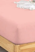 Penye Lastikli Çarşaf Pamuklu Jersey Süper Battal Kişilik 200x200cm Pembe - 2