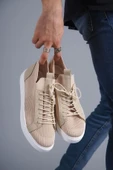 KB-112   Kuback Bej Triko Bağcıklı  Günlük Erkek  Ayakkabı - 5