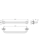 Vitra A44277 Arkitekta 475 mm Krom Uzun Havluluk - 2