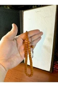 SIKMA ÇUBUK KEHRİBAR TESBİH BAL-SARI RENKLİ TEKERLEK KESİM 10MM T-157 - 1