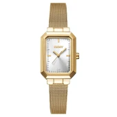 DKNY DK1L076M0135 ALTIN KAPLAMA HASIR KORDON DİKDÖRTGEN KADIN KOL SAATİ - 1