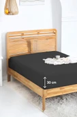 Upstyle Penye Lastikli Çarşaf Pamuklu Jersey Tek Kişilik 100x200cm Antrasit - 1