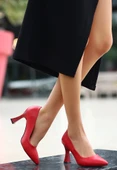 Ulba Kırmızı Cilt Stiletto Ayakkabı - 2