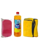 ALPARS Cilalı Oto Araba Şampuanı 1000 ml Oto Yıkama Süngeri ve Kurulama Havlusu 40x70 cm 3'Lü Set - 1