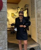 CHANEL CROP CEKET-KISA ETEK TAKIM - Siyah - 4