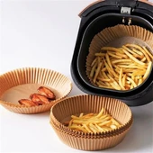 50 Adet Air Fryer Pişirme Kağıdı Tek Kullanımlık Hava Fritöz Yağ Geçirmez Yapışmaz Tabak Model - 5