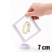 7x7 cm Standlı 3D Takı Ziynet Hatıra Koleksiyon Saklama Kutusu Şeffaf Film Çerçevesi - 4