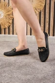 Günlük Kadın Babet Püskül Ve Dikiş Detaylı Tokalı Suni Deri Rahat Hafif Alçak Topuklu Ayakkabı 03 - 12