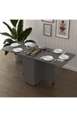 Asra Trend MDF Katlanır Mutfak Yemek Çalışma Masası, Çekmece+Dolap, Koyu Gri, KM-28 thumbnail 1