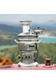 Üst Kapak Açılır Çelik Odunlu Kömürlü Piknik Semaver 4 lt - 2