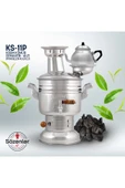 KS11 (4 LT) PORSELEN KULP KROM KÖMÜRLÜ ODUNLU SEMAVER-DEMLİKLİ TAŞIMA ÇANTALI - 1