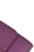 Mor %100 Hakiki Deri Dikiş Detaylı Gizli Mıknatıslı Kapaklı Özel Tasarım Kadın Cüzdan Portföy thumbnail 7