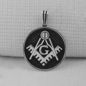 925 Ayar Gümüş Siyah Mason Tasarım Model Kolye Ucu thumbnail 1