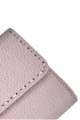 Lila %100 Hakiki Deri Dikiş Detaylı Gizli Mıknatıslı Kapaklı Özel Tasarım Kadın Cüzdan Portföy thumbnail 7