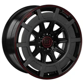 R1 Wheels 19 inç 5*112 ET38 Siyah-Kırmızı Jant Takımı (J-3425) - 1