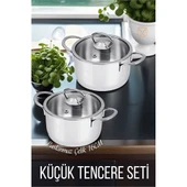 2 li Paslanmaz Çelik Tencere Seti 16 cm - 1