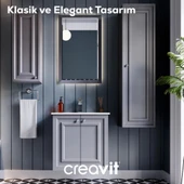 Kayra Lavabo Dolabı Kapaklı Mat Gri - 3