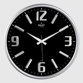 Galaxy Premium Serisi Metal Çerçeveli Kabartma Rakamlı Bombe Camlı 35 CM Duvar Saati Gri - 1