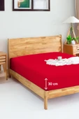 Upstyle Penye Lastikli Çarşaf Pamuklu Jersey Tek Kişilik 100x200cm Bordo - 1