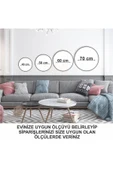 Metal Çerçeveli Gerçek Camlı Yuvarlak Tablo Angel Light 2li Set - 2