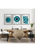 Metal Çerçeveli Gerçek Camlı Tablo MedusaS 3 Lü Set - 1