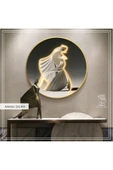 Metal Çerçeveli Gerçek Camlı Yuvarlak Tablo Angel Light Tekli Tablo - 1